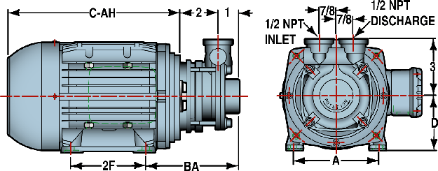 P31 Series with a 48 Frame Three Phase TEFC Motor