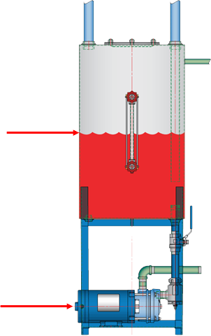 Water tank with boiling water.