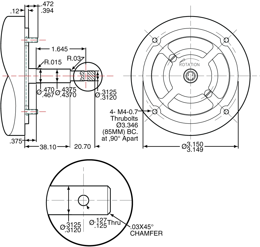 36C Face Motor Drawing