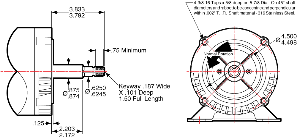 C15 Motor Face Dimensions